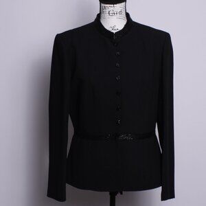 Vintage Adrianna Papell Beaded Evening Jacket and Pants, Black Sz 12